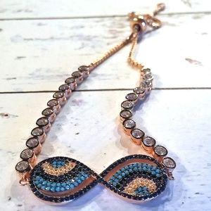 INFINITY EVIL EYE ROSE GOLD COLOR BRACELET